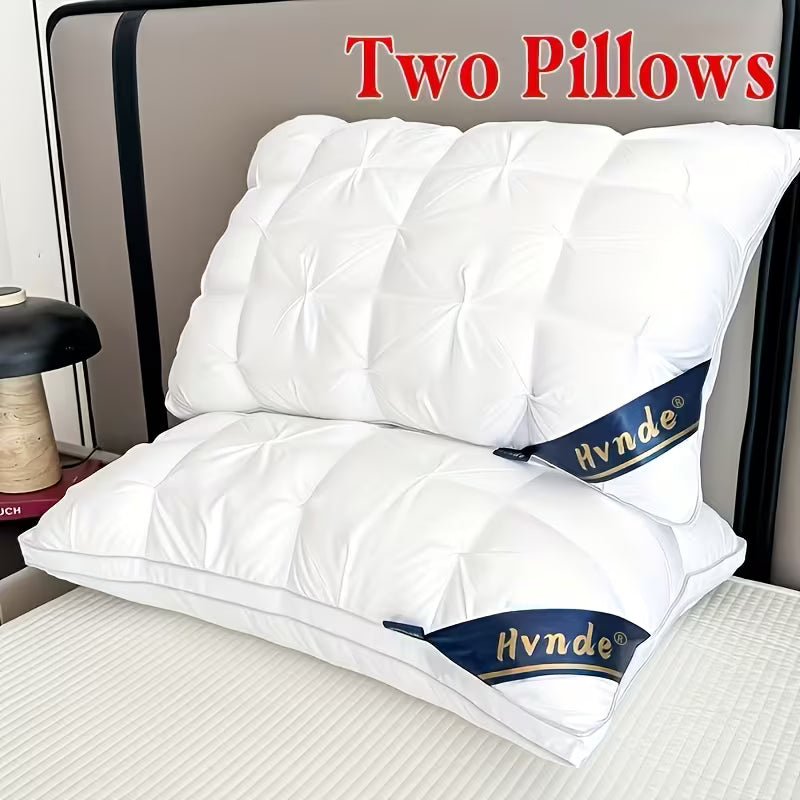 2-pack of five-star hotel quality luxury pillows, deep sleep neck support