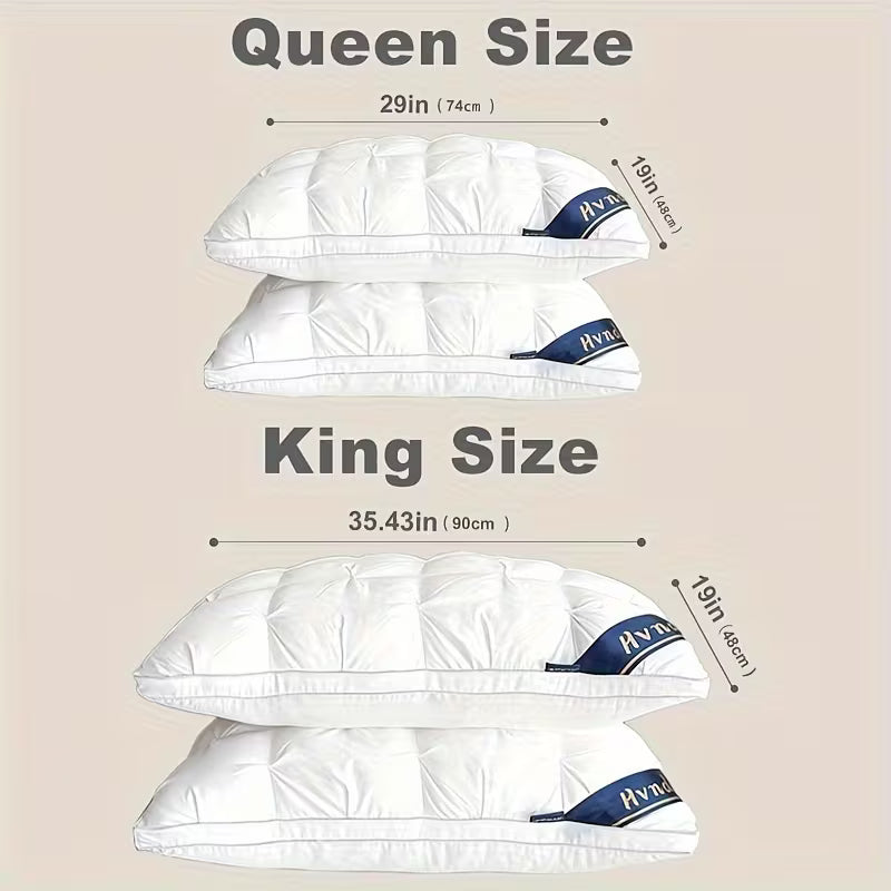 2-pack of five-star hotel quality luxury pillows, deep sleep neck support