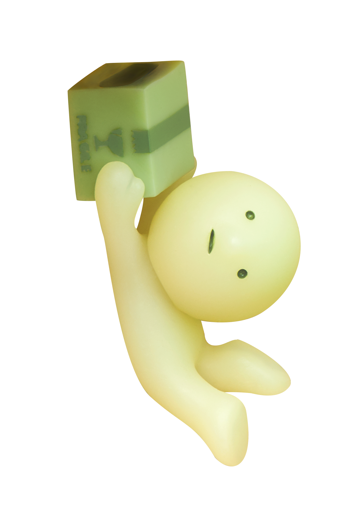 SMISKI Zipperbite "Falling Down" image depicts SMISKI holding a light and dark green box labeled "fragile". SMISKI appears to be falling with arms and legs outstretched. 