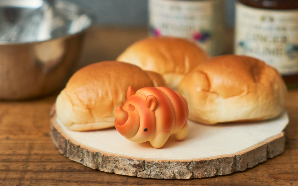 a closeup image of the croissant rhinoceros animal bakery minifigure 