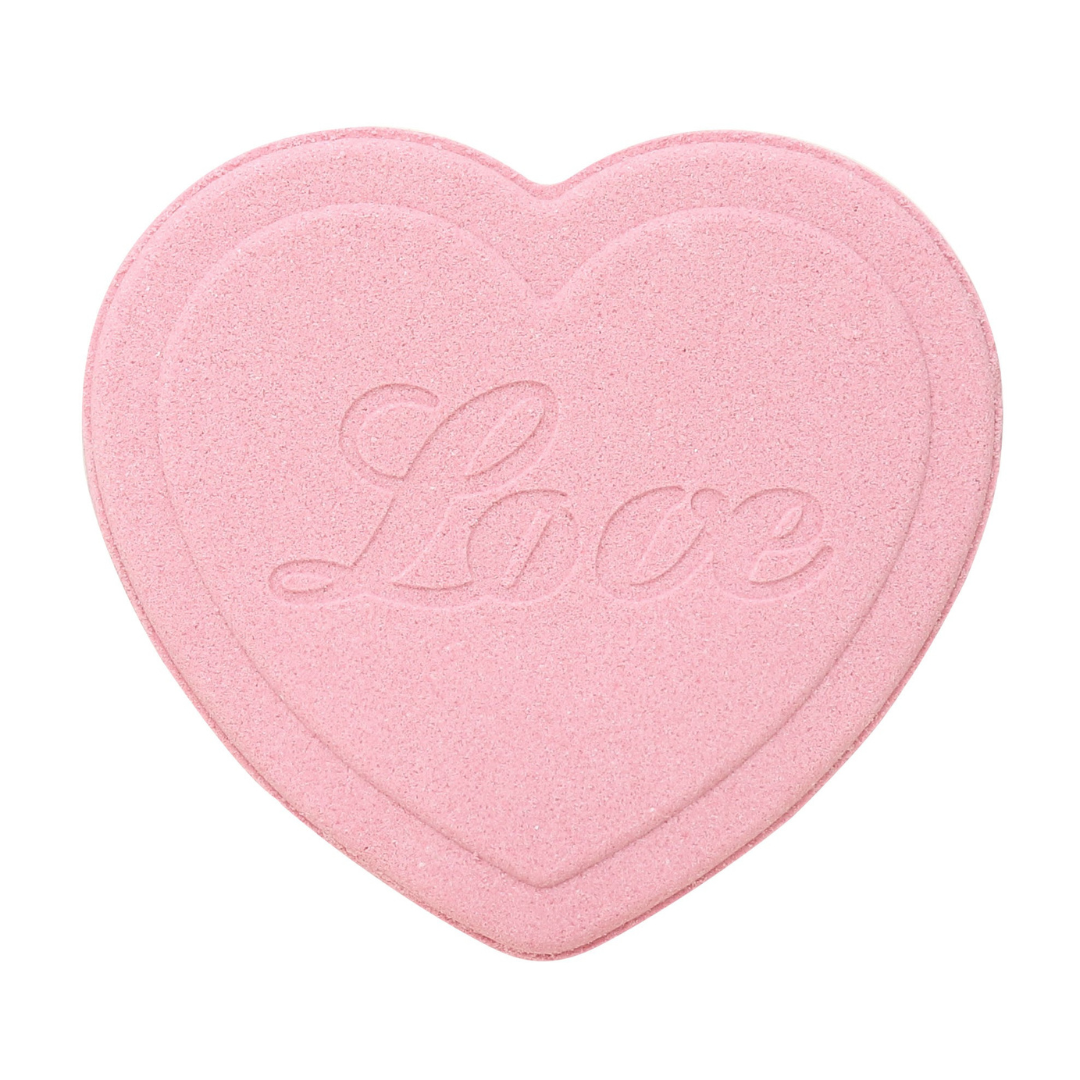 product closeup of rainbomb aurora heart floral with the word LOVE against a white background