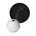 product render of projector dome starmap white northern hemisphere with sample of northern hemisphere design on a white background