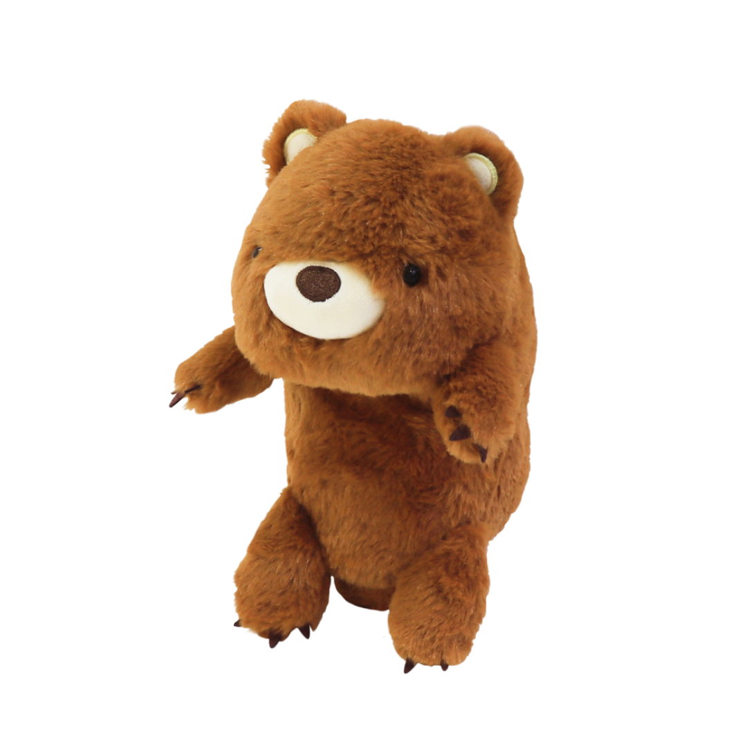 product closeup of posture pal volume 1 brown bear plush